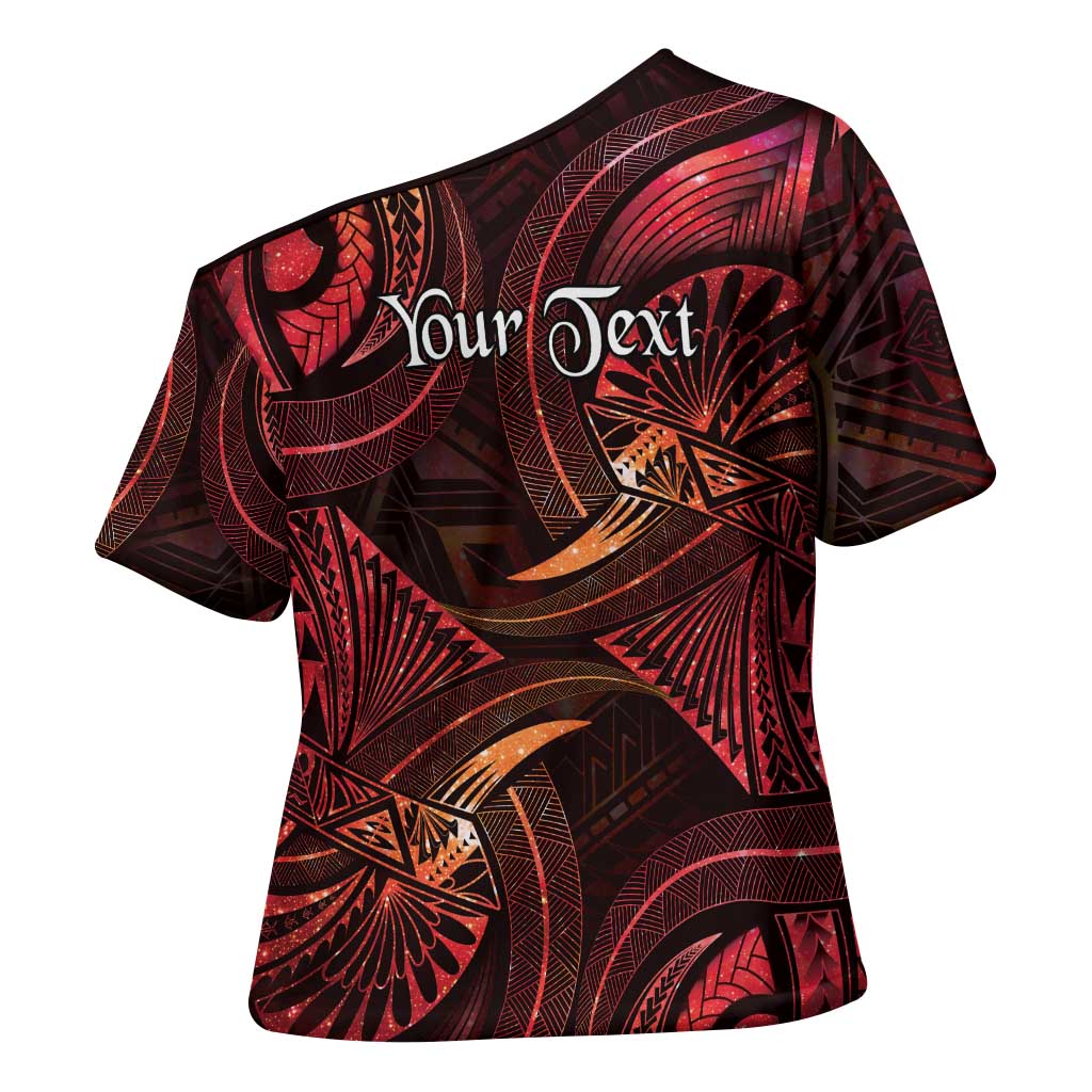 Personalised Polynesia Zodiac Aries Cross Shoulder Shirt Galaxy Polynesian Pattern Chest Tattoo Style