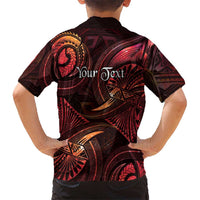Personalised Polynesia Zodiac Aries Family Matching Short Sleeve Bodycon Dress and Hawaiian Shirt Galaxy Polynesian Pattern Chest Tattoo Style