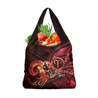 Personalised Polynesia Zodiac Aries Grocery Bag Galaxy Polynesian Pattern Chest Tattoo Style