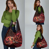 Personalised Polynesia Zodiac Aries Grocery Bag Galaxy Polynesian Pattern Chest Tattoo Style