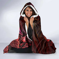 Personalised Polynesia Zodiac Aries Hooded Blanket Galaxy Polynesian Pattern Chest Tattoo Style