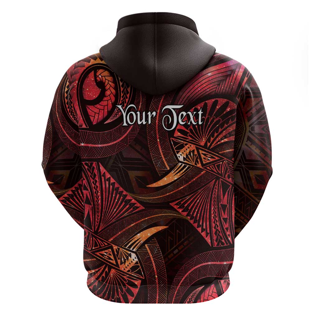 Personalised Polynesia Zodiac Aries Hoodie Galaxy Polynesian Pattern Chest Tattoo Style