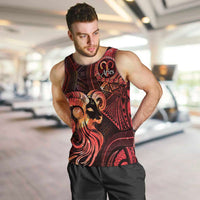 Personalised Polynesia Zodiac Aries Men Tank Top Galaxy Polynesian Pattern Chest Tattoo Style