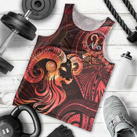 Personalised Polynesia Zodiac Aries Men Tank Top Galaxy Polynesian Pattern Chest Tattoo Style