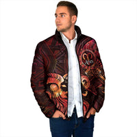 Personalised Polynesia Zodiac Aries Padded Jacket Galaxy Polynesian Pattern Chest Tattoo Style