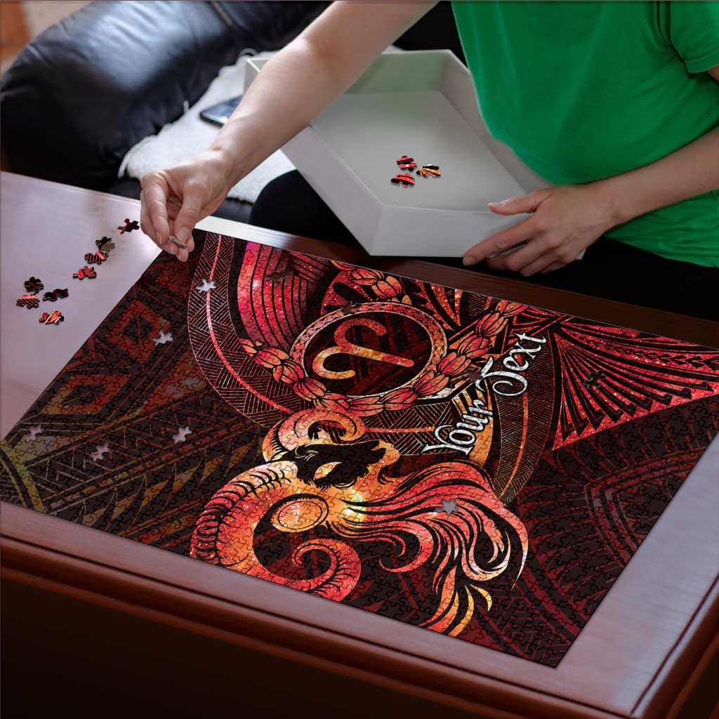 Personalised Polynesia Zodiac Aries Puzzle Galaxy Polynesian Pattern Chest Tattoo Style