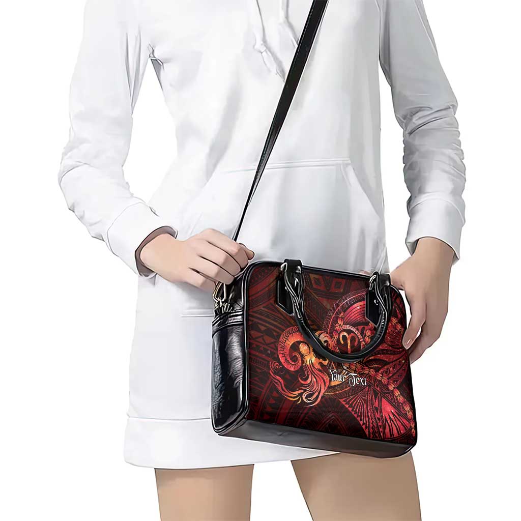Personalised Polynesia Zodiac Aries Shoulder Handbag Galaxy Polynesian Pattern Chest Tattoo Style