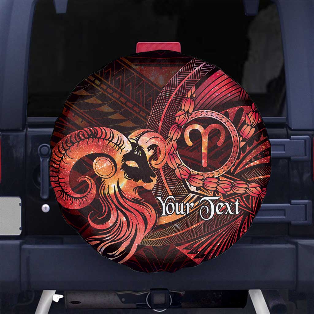 Personalised Polynesia Zodiac Aries Spare Tire Cover Galaxy Polynesian Pattern Chest Tattoo Style