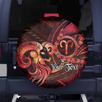 Personalised Polynesia Zodiac Aries Spare Tire Cover Galaxy Polynesian Pattern Chest Tattoo Style