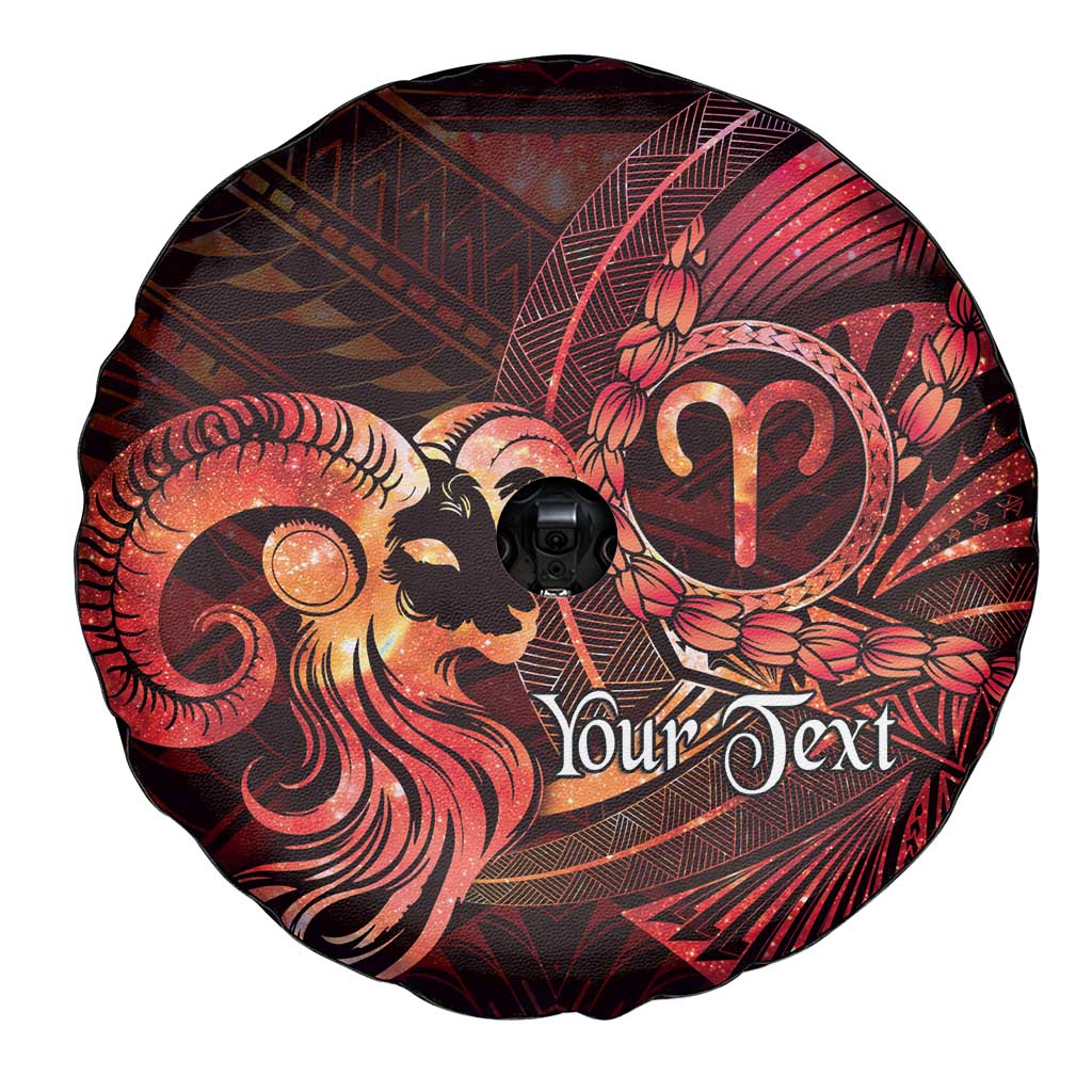Personalised Polynesia Zodiac Aries Spare Tire Cover Galaxy Polynesian Pattern Chest Tattoo Style