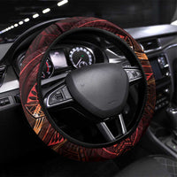 Polynesia Zodiac Aries Steering Wheel Cover Galaxy Polynesian Pattern Chest Tattoo Style