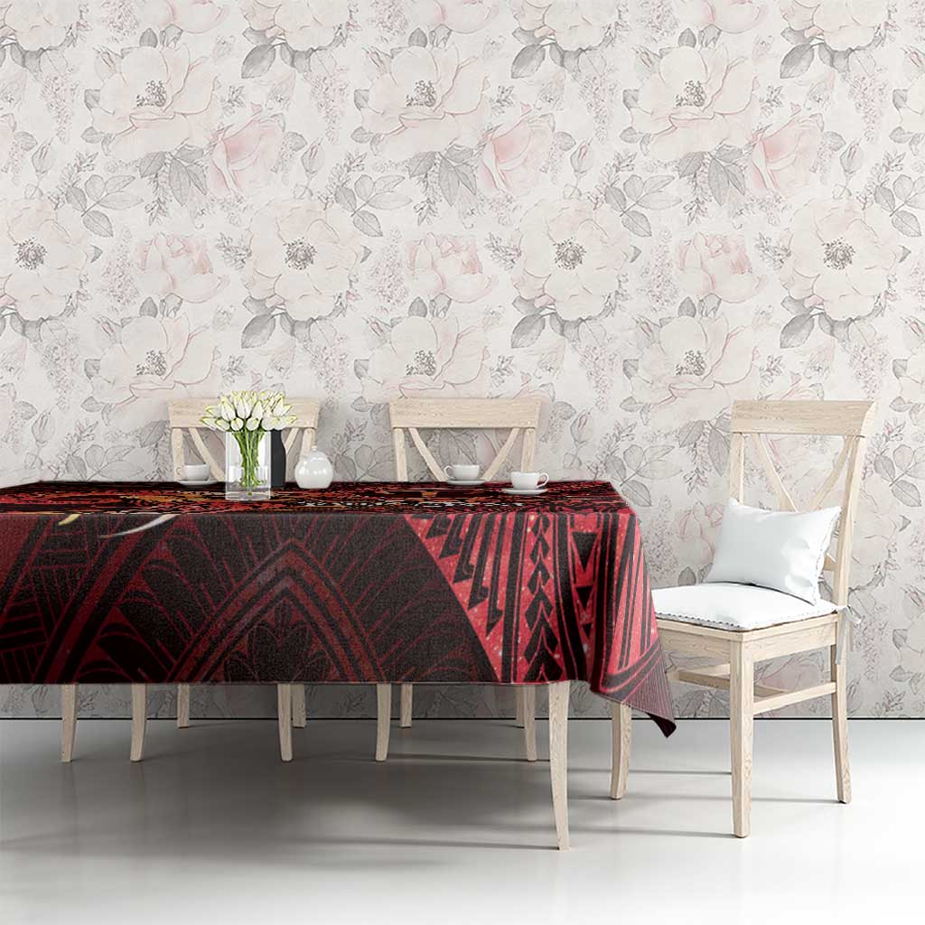 Personalised Polynesia Zodiac Aries Tablecloth Galaxy Polynesian Pattern Chest Tattoo Style
