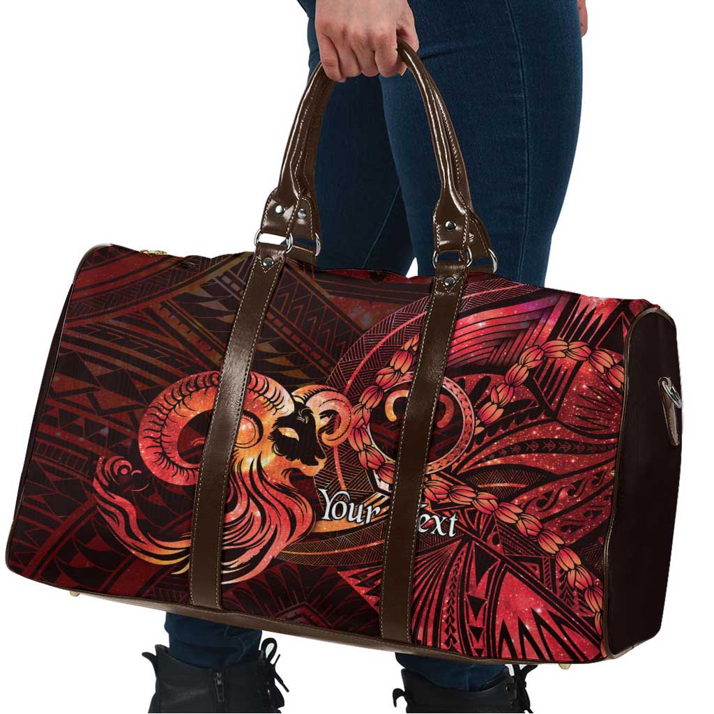 Personalised Polynesia Zodiac Aries Travel Bag Galaxy Polynesian Pattern Chest Tattoo Style