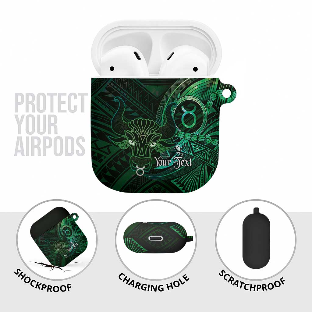 Personalised Polynesia Zodiac Taurus AirPods Case Galaxy Polynesian Pattern Chest Tattoo Style
