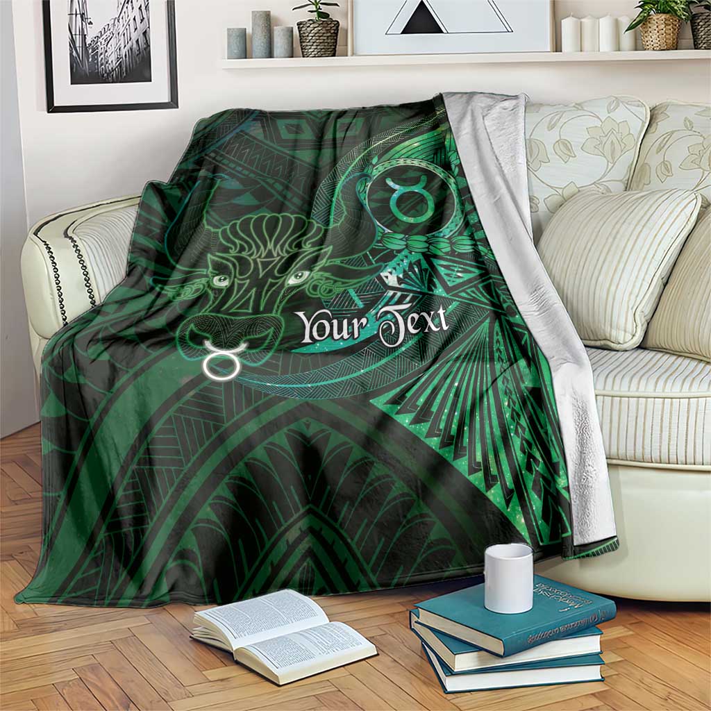 Personalised Polynesia Zodiac Taurus Blanket Galaxy Polynesian Pattern Chest Tattoo Style