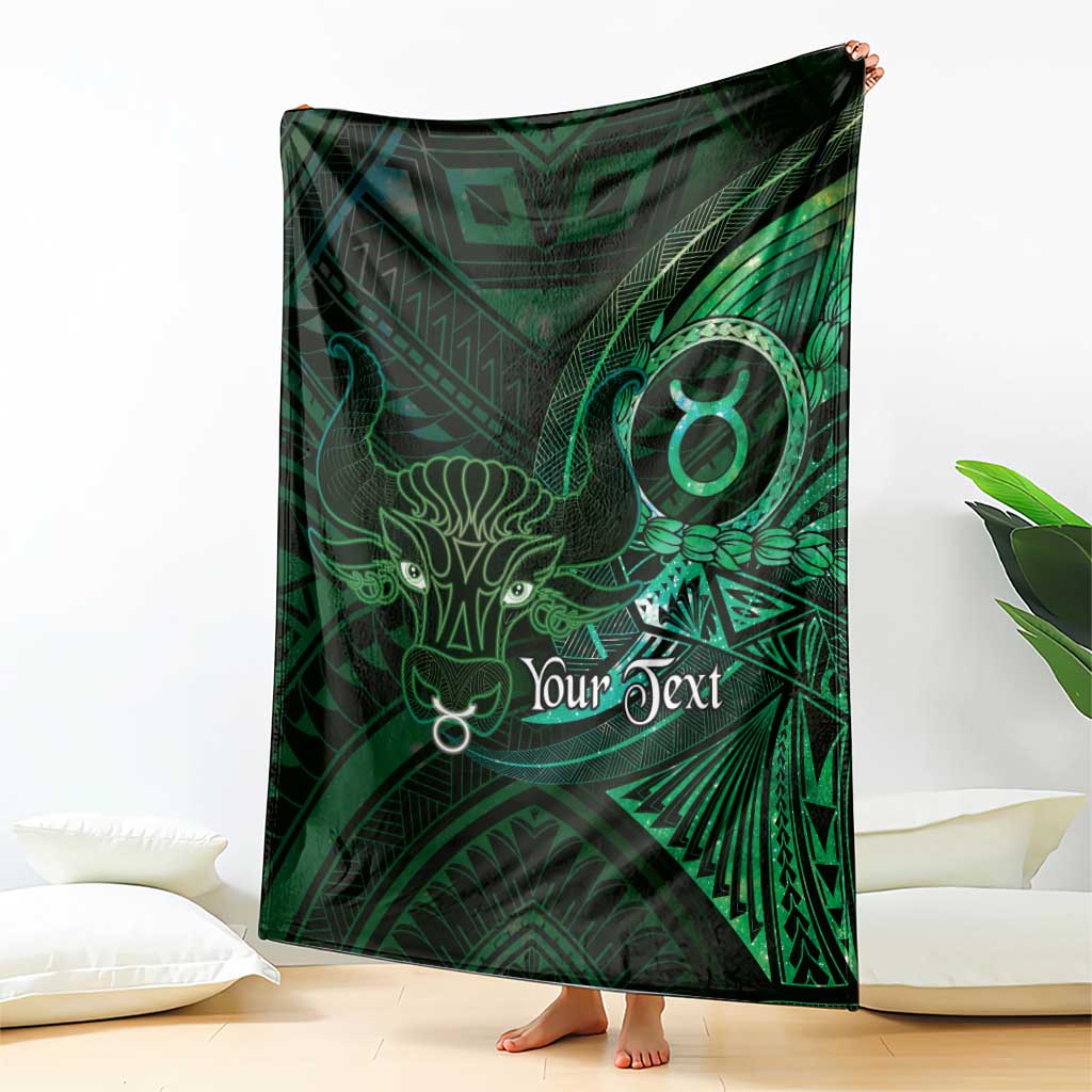 Personalised Polynesia Zodiac Taurus Blanket Galaxy Polynesian Pattern Chest Tattoo Style