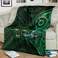 Personalised Polynesia Zodiac Taurus Blanket Galaxy Polynesian Pattern Chest Tattoo Style