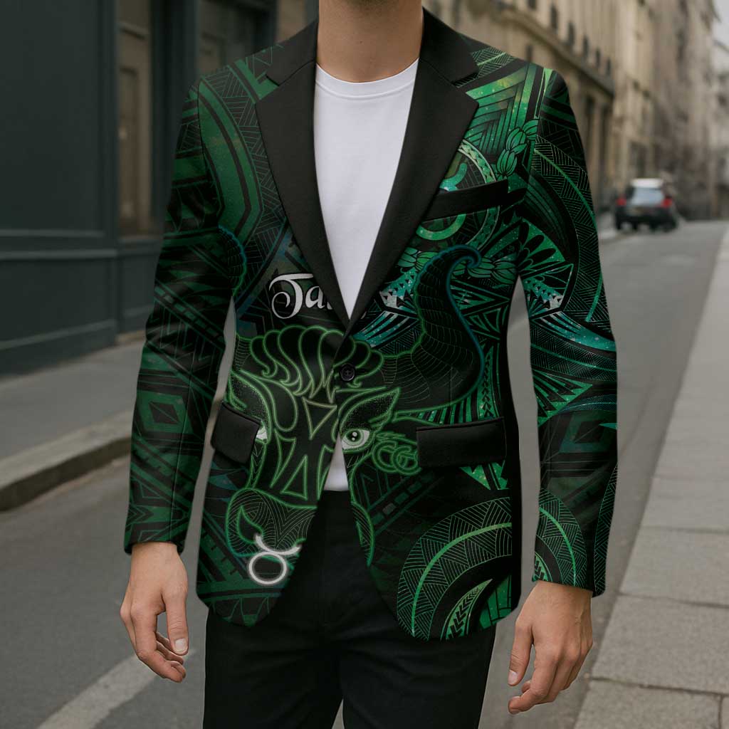 Personalised Polynesia Zodiac Taurus Blazer Galaxy Polynesian Pattern Chest Tattoo Style
