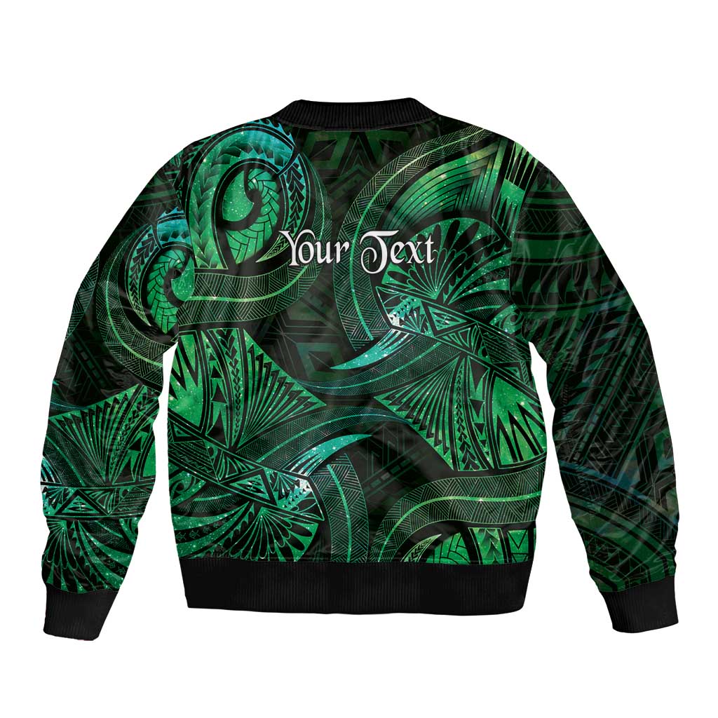 Personalised Polynesia Zodiac Taurus Bomber Jacket Galaxy Polynesian Pattern Chest Tattoo Style