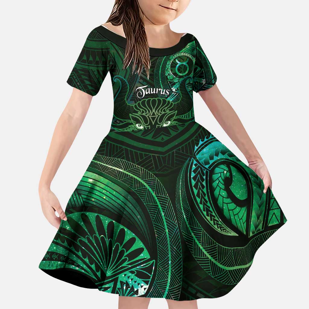 Personalised Polynesia Zodiac Taurus Family Matching Puletasi and Hawaiian Shirt Galaxy Polynesian Pattern Chest Tattoo Style