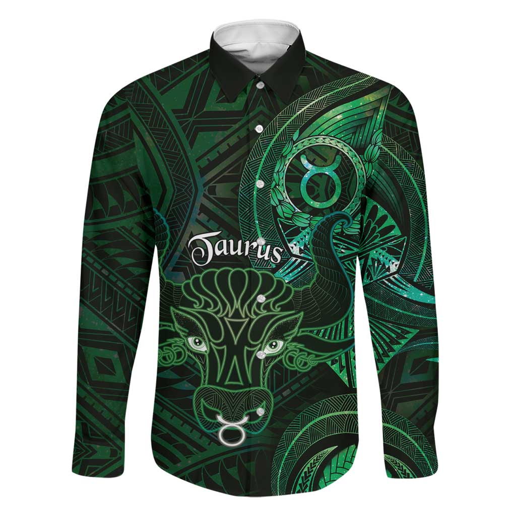 Personalised Polynesia Zodiac Taurus Family Matching Puletasi and Hawaiian Shirt Galaxy Polynesian Pattern Chest Tattoo Style
