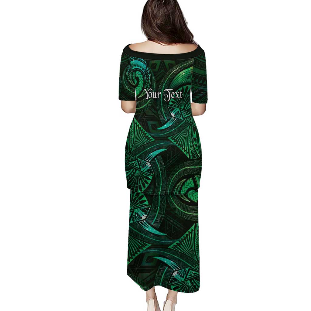 Personalised Polynesia Zodiac Taurus Family Matching Puletasi and Hawaiian Shirt Galaxy Polynesian Pattern Chest Tattoo Style