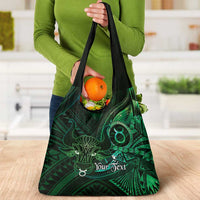 Personalised Polynesia Zodiac Taurus Grocery Bag Galaxy Polynesian Pattern Chest Tattoo Style