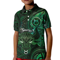 Personalised Polynesia Zodiac Taurus Kid Polo Shirt Galaxy Polynesian Pattern Chest Tattoo Style