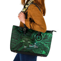 Personalised Polynesia Zodiac Taurus Leather Tote Bag Galaxy Polynesian Pattern Chest Tattoo Style