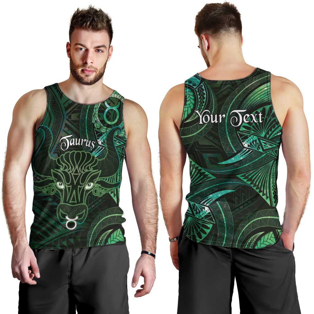 Personalised Polynesia Zodiac Taurus Men Tank Top Galaxy Polynesian Pattern Chest Tattoo Style