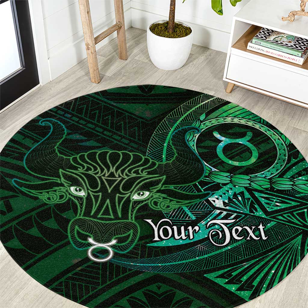 Personalised Polynesia Zodiac Taurus Round Carpet Galaxy Polynesian Pattern Chest Tattoo Style