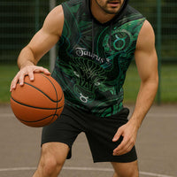 Personalised Polynesia Zodiac Taurus Sleeveless Hoodie Galaxy Polynesian Pattern Chest Tattoo Style