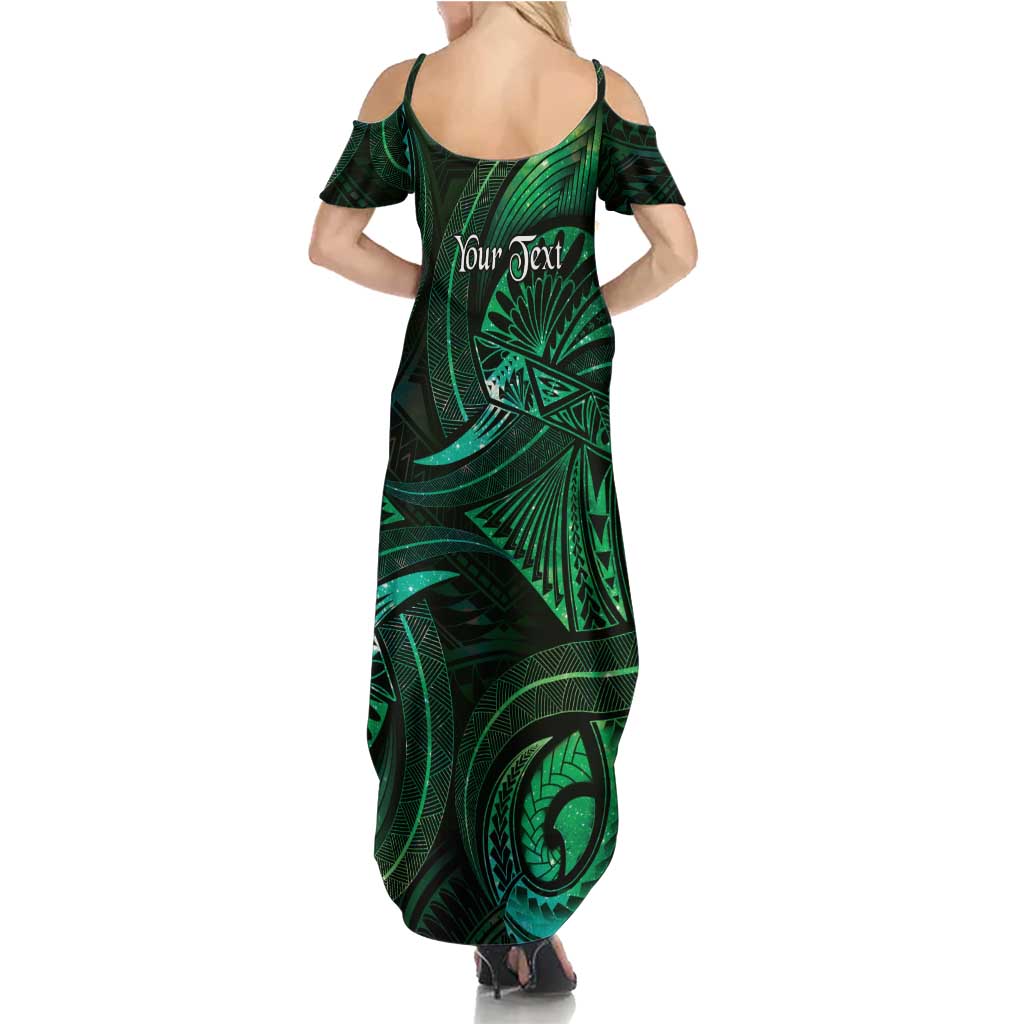 Personalised Polynesia Zodiac Taurus Summer Maxi Dress Galaxy Polynesian Pattern Chest Tattoo Style