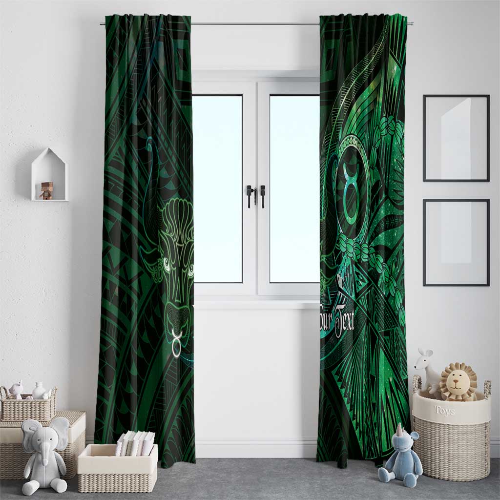Personalised Polynesia Zodiac Taurus Window Curtain Galaxy Polynesian Pattern Chest Tattoo Style