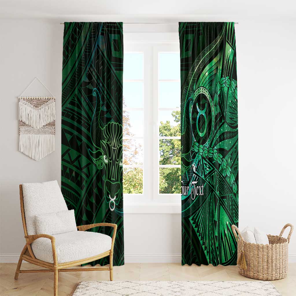 Personalised Polynesia Zodiac Taurus Window Curtain Galaxy Polynesian Pattern Chest Tattoo Style