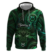 Personalised Polynesia Zodiac Taurus Zip Hoodie Galaxy Polynesian Pattern Chest Tattoo Style