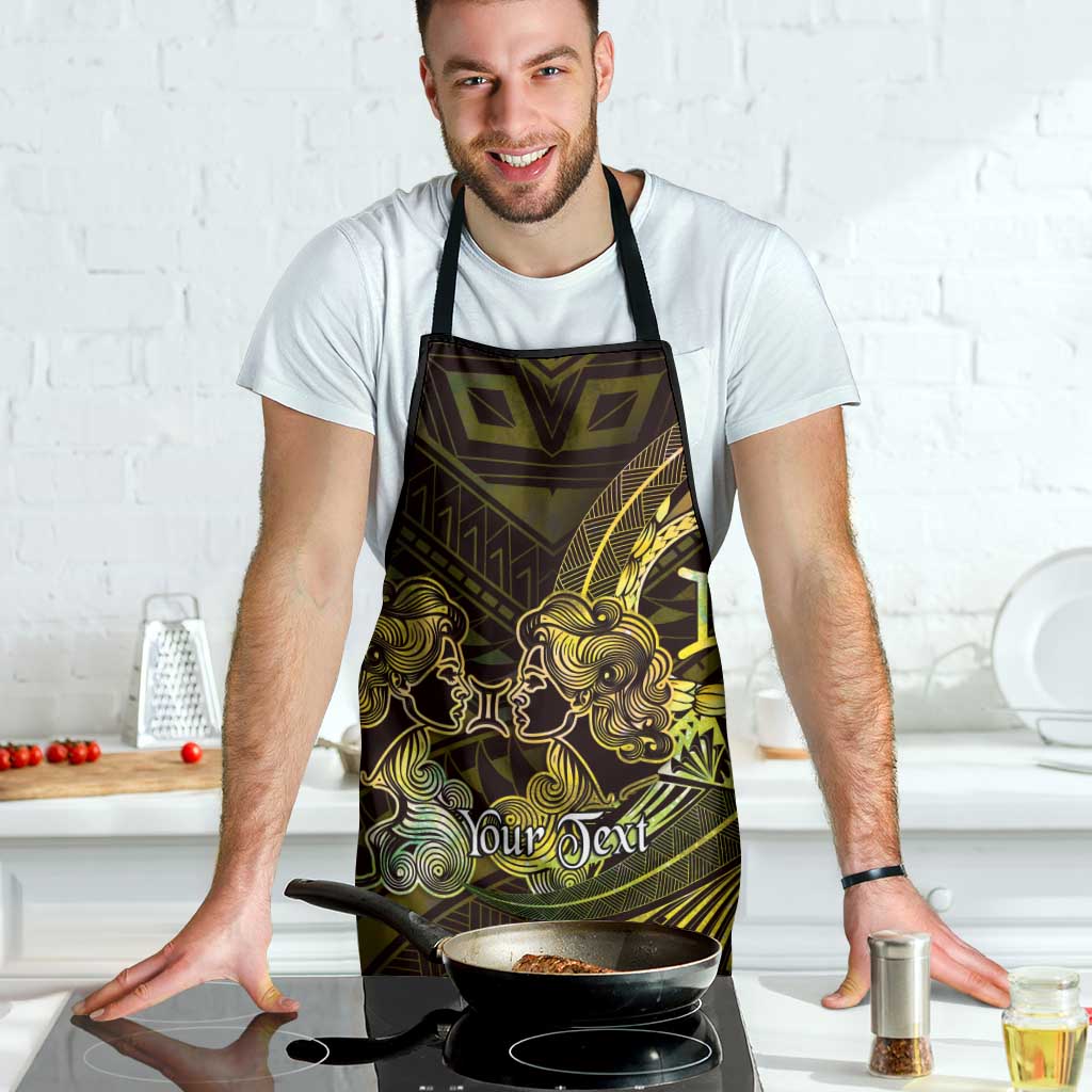Personalised Polynesia Zodiac Gemini Apron Galaxy Polynesian Pattern Chest Tattoo Style