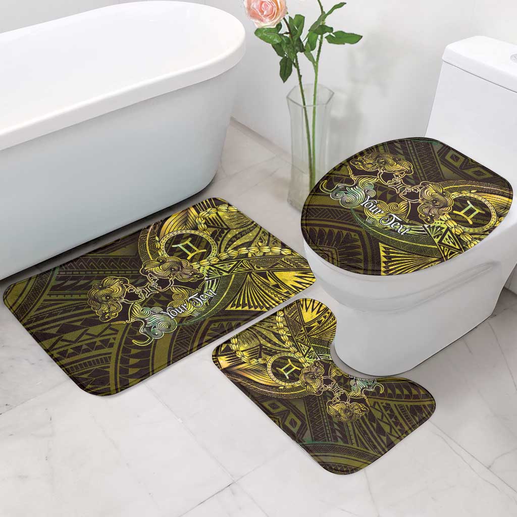 Personalised Polynesia Zodiac Gemini Bathroom Set Galaxy Polynesian Pattern Chest Tattoo Style