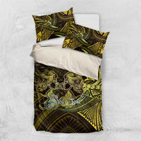 Personalised Polynesia Zodiac Gemini Bedding Set Galaxy Polynesian Pattern Chest Tattoo Style
