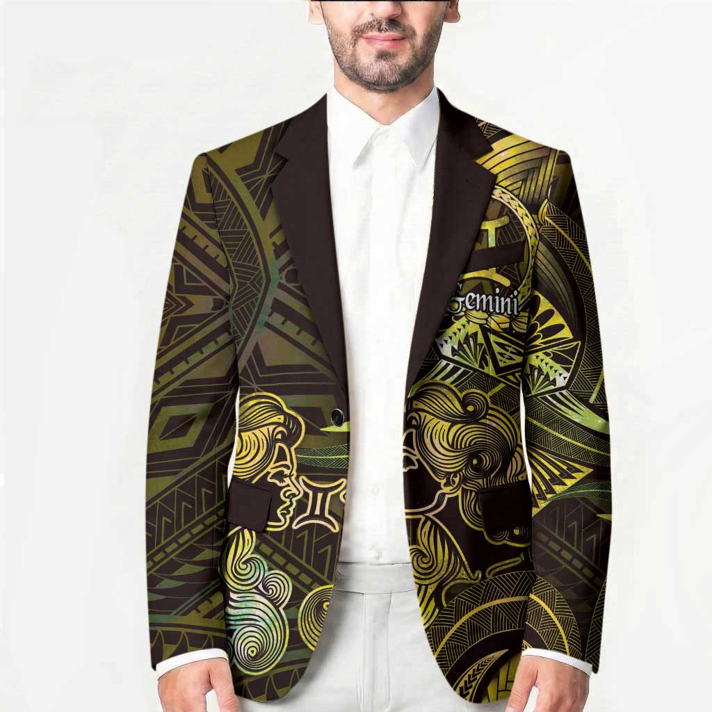 Personalised Polynesia Zodiac Gemini Blazer Galaxy Polynesian Pattern Chest Tattoo Style