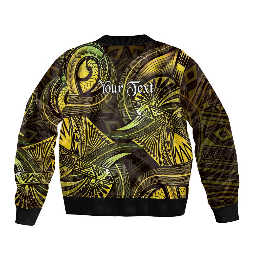 Personalised Polynesia Zodiac Gemini Bomber Jacket Galaxy Polynesian Pattern Chest Tattoo Style