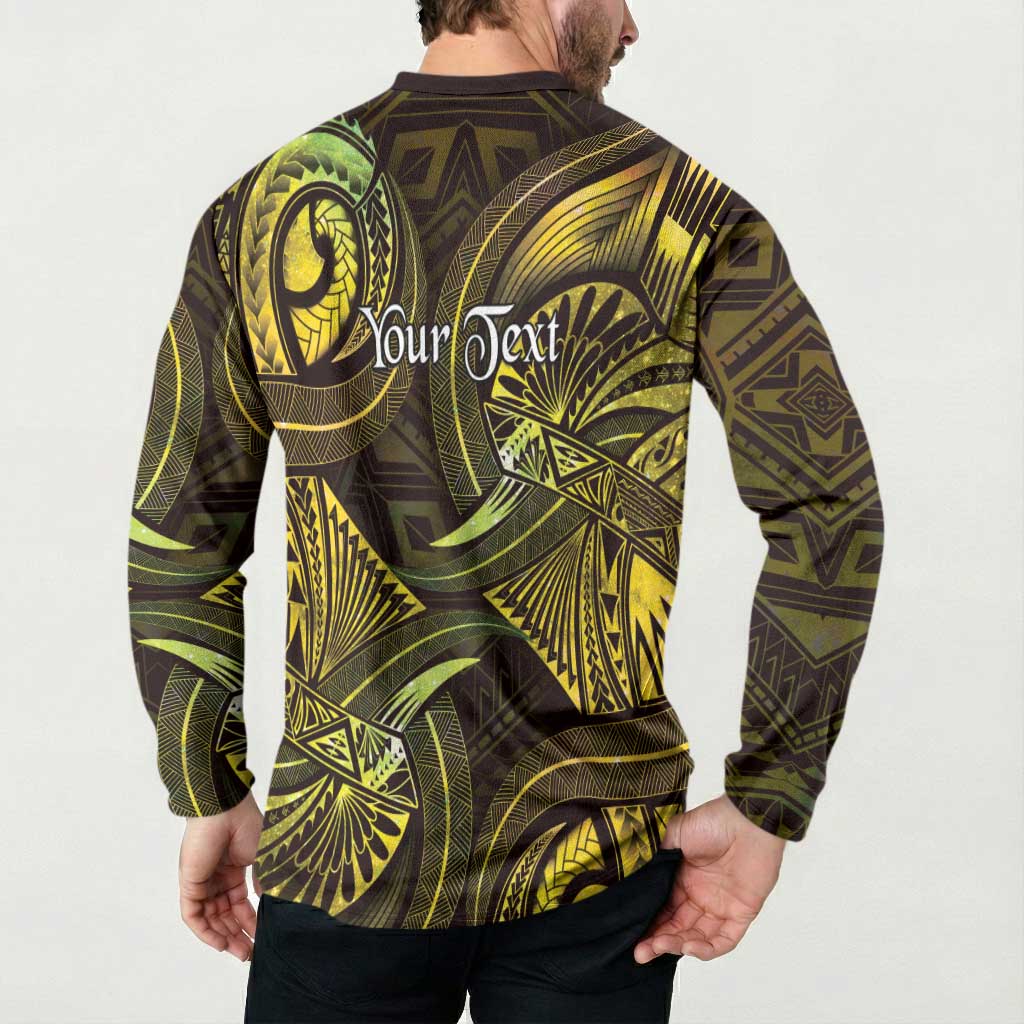 Personalised Polynesia Zodiac Gemini Button Sweatshirt Galaxy Polynesian Pattern Chest Tattoo Style