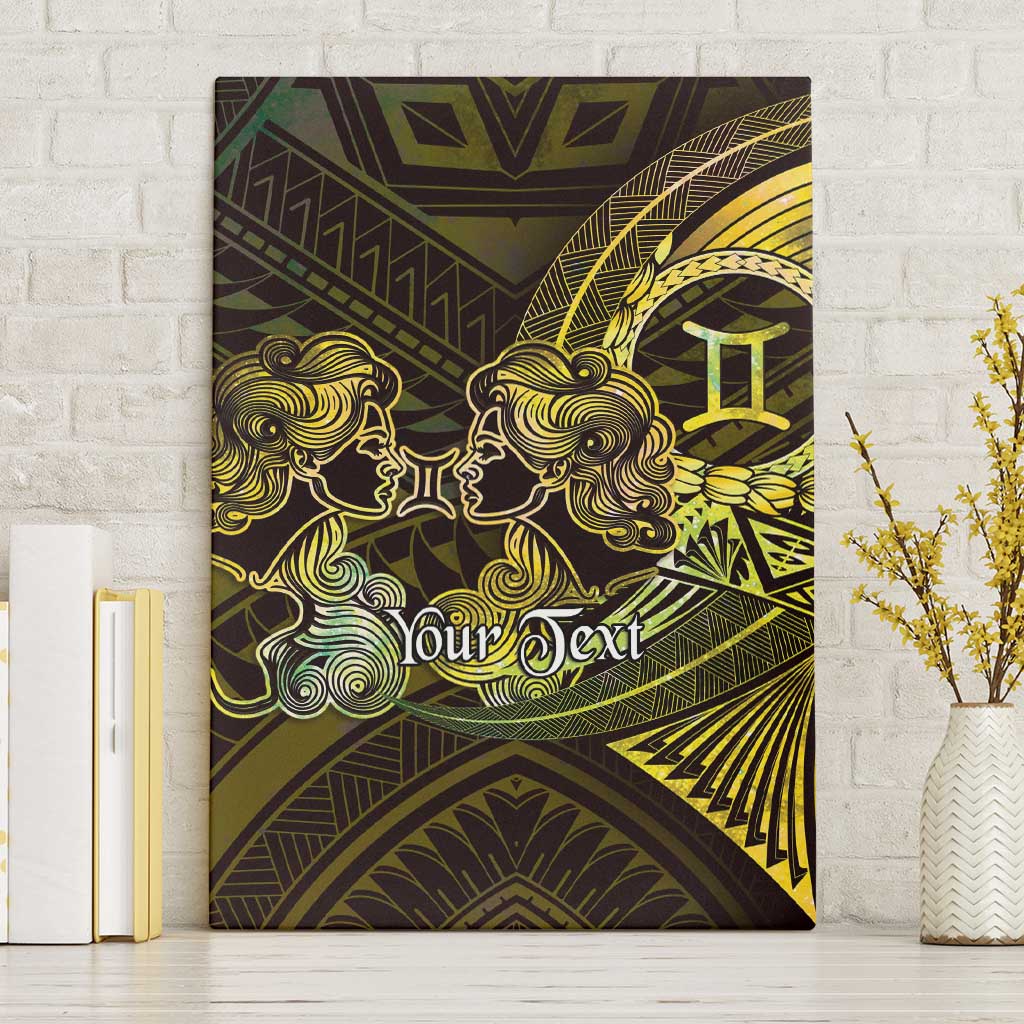 Personalised Polynesia Zodiac Gemini Canvas Wall Art Galaxy Polynesian Pattern Chest Tattoo Style