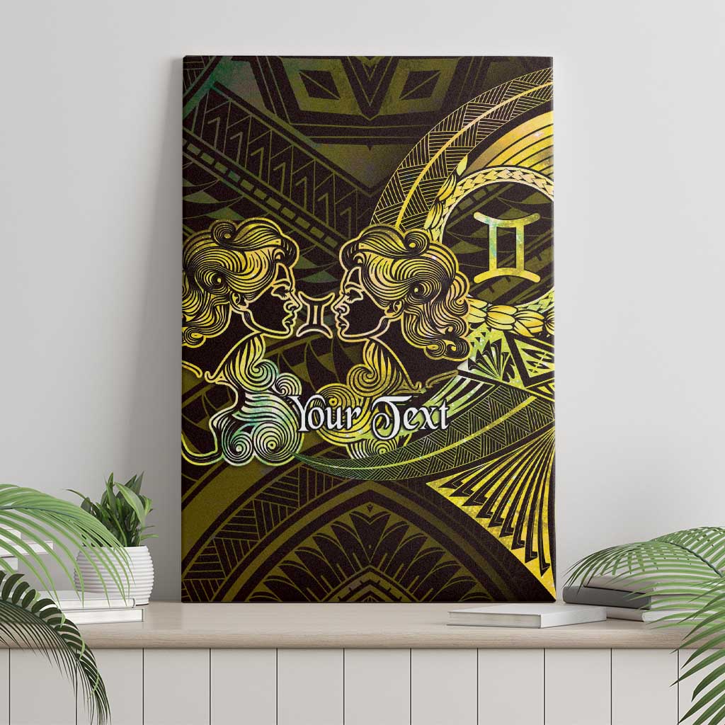 Personalised Polynesia Zodiac Gemini Canvas Wall Art Galaxy Polynesian Pattern Chest Tattoo Style
