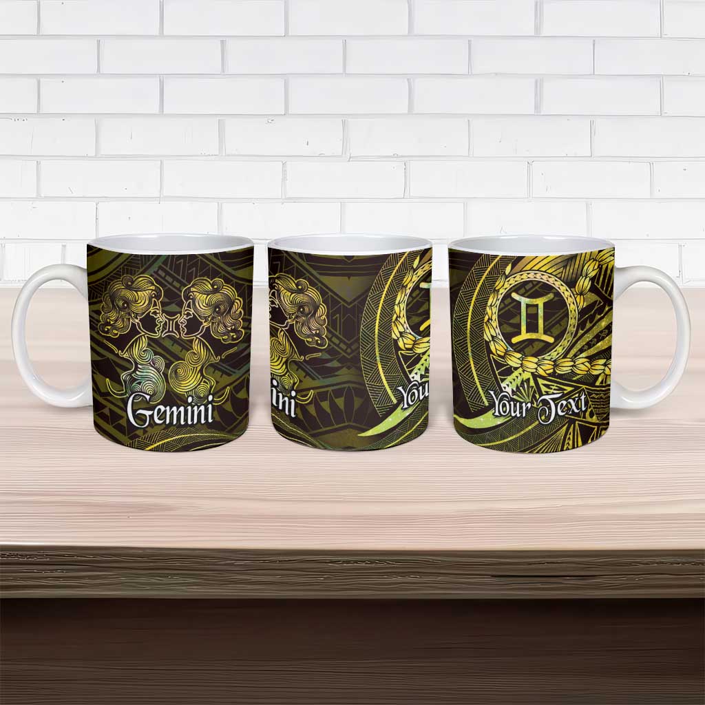 Personalised Polynesia Zodiac Gemini Ceramic Mug Galaxy Polynesian Pattern Chest Tattoo Style