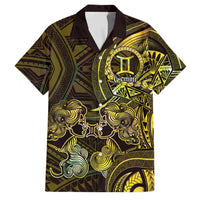 Personalised Polynesia Zodiac Gemini Family Matching Short Sleeve Bodycon Dress and Hawaiian Shirt Galaxy Polynesian Pattern Chest Tattoo Style