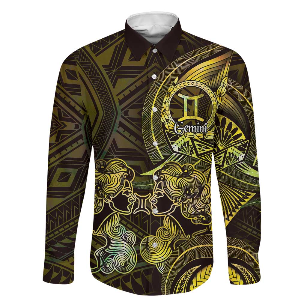Personalised Polynesia Zodiac Gemini Family Matching Short Sleeve Bodycon Dress and Hawaiian Shirt Galaxy Polynesian Pattern Chest Tattoo Style