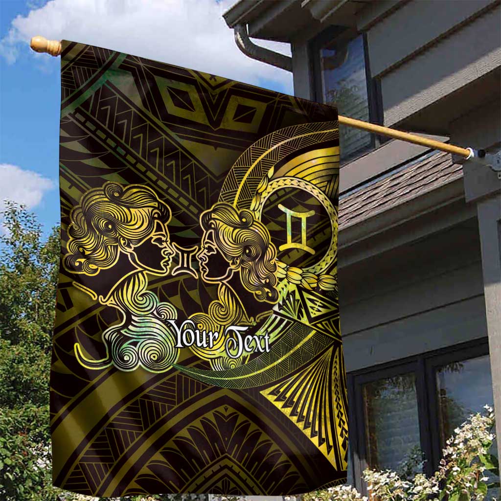 Personalised Polynesia Zodiac Gemini Garden Flag Galaxy Polynesian Pattern Chest Tattoo Style