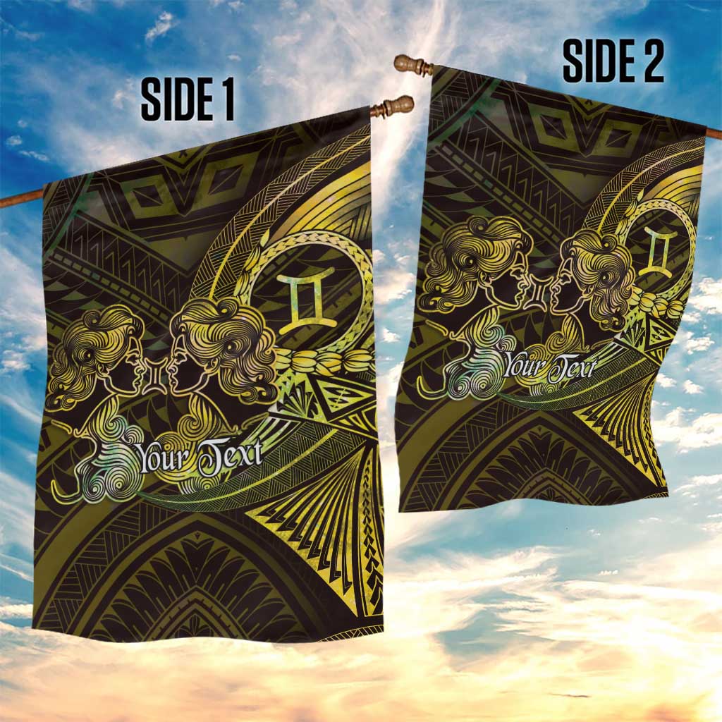 Personalised Polynesia Zodiac Gemini Garden Flag Galaxy Polynesian Pattern Chest Tattoo Style