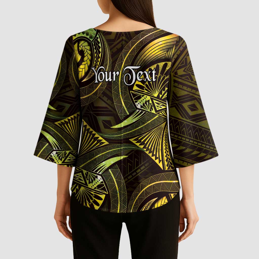 Personalised Polynesia Zodiac Gemini Kimono Sleeve Blouse Galaxy Polynesian Pattern Chest Tattoo Style